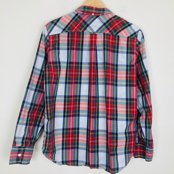 J. Crew classic fit Xmas “snowy Stewart tartan” plaid button up shirt. 10 - Picture 3 of 5